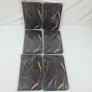 Black & Gold Marbled Waitress Books W/Pen